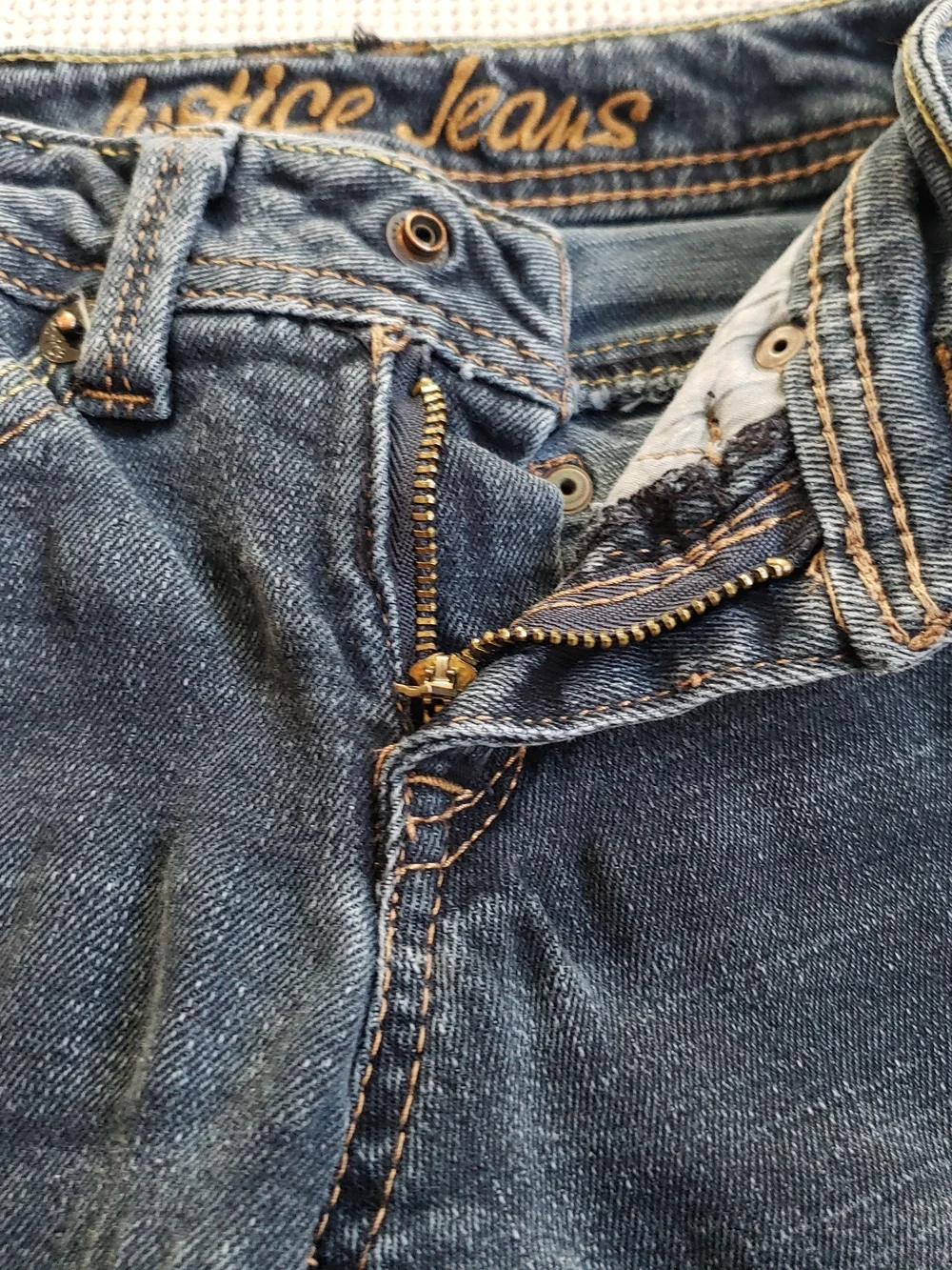 Justice Girls Size 8S Blue Flared Jeans Cotton blend